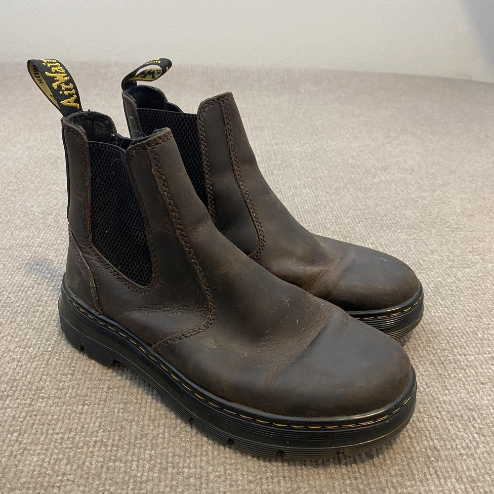Dr. Martens Embury Boots Womens 7 Mens 6 Brown Leather Chelsea Ankle Lug Sole